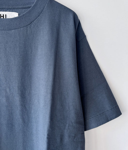 MHL./UPCYCLED COTTON JERSEY TOP MENS (MID BLUE)