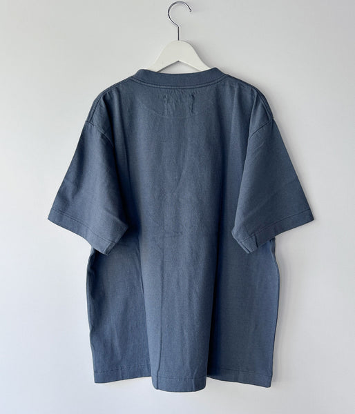 MHL./UPCYCLED COTTON JERSEY TOP MENS (MID BLUE)