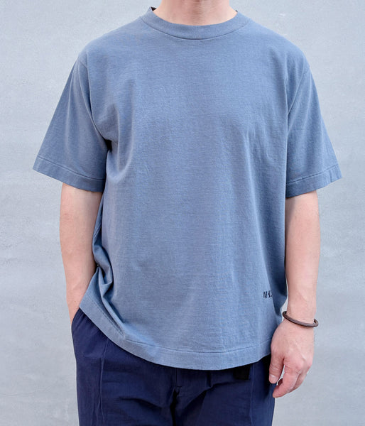 MHL./UPCYCLED COTTON JERSEY TOP MENS (MID BLUE)