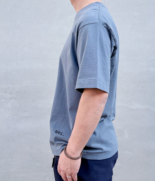 MHL./UPCYCLED COTTON JERSEY TOP MENS (MID BLUE)