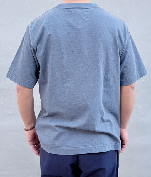 MHL./UPCYCLED COTTON JERSEY TOP MENS (MID BLUE)