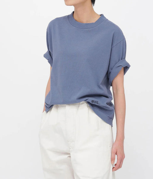 MHL./UPCYCLED COTTON JERSEY TOP WOMENS (MID BLUE)
