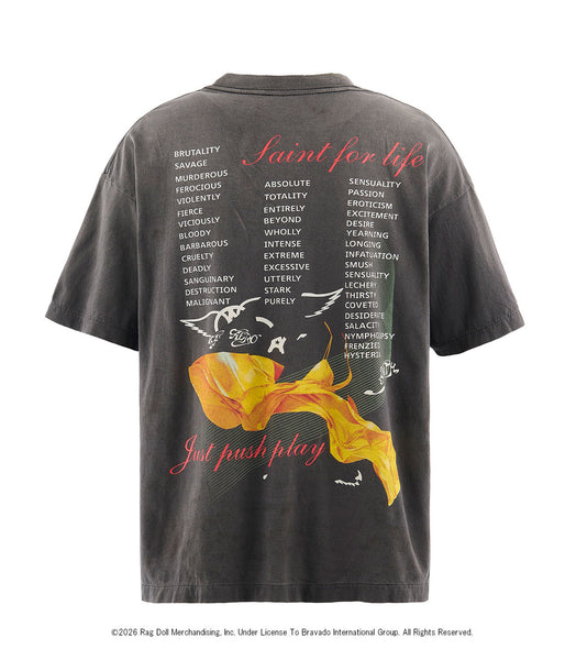 SAINT MICHAEL/AS_SS T-SHIRT/AEROSMITH/BLACK