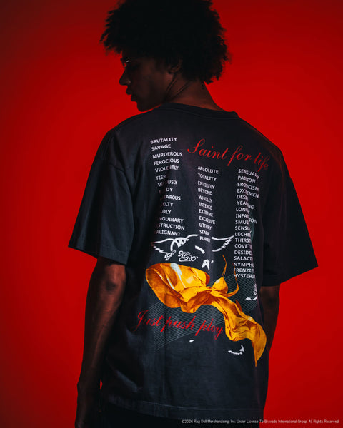SAINT MICHAEL/AS_SS T-SHIRT/AEROSMITH/BLACK