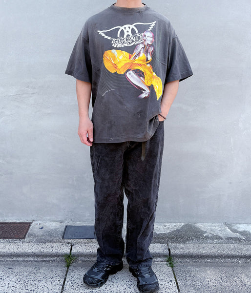 SAINT MICHAEL/AS_SS T-SHIRT/AEROSMITH/BLACK