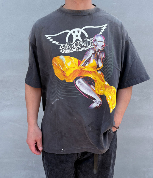 SAINT MICHAEL/AS_SS T-SHIRT/AEROSMITH/BLACK