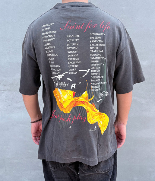 SAINT MICHAEL/AS_SS T-SHIRT/AEROSMITH/BLACK