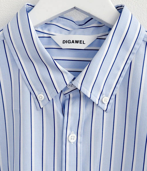 DIGAWEL/Buttondown S/S shirt (BLUE)