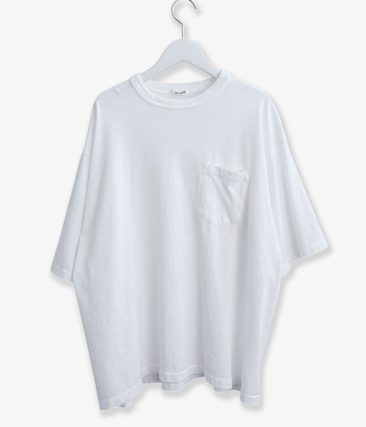 INTERIM/SEA ISLAND TOMPKINS LOOP JERSEY HYPER BIG BINDER NECK TUBE POCKET TEE (WHITE)