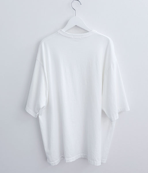 INTERIM/SEA ISLAND TOMPKINS LOOP JERSEY HYPER BIG BINDER NECK TUBE POCKET TEE (WHITE)