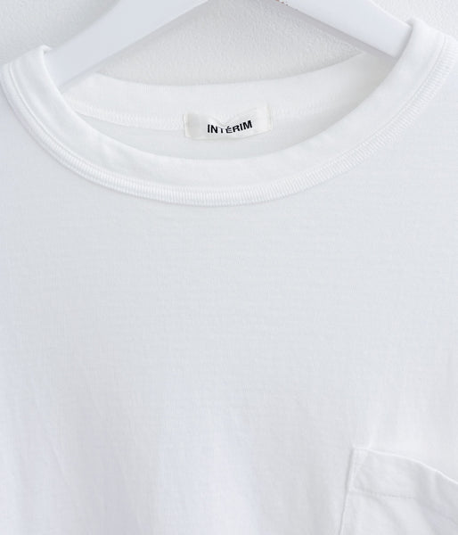 INTERIM/SEA ISLAND TOMPKINS LOOP JERSEY HYPER BIG BINDER NECK TUBE POCKET TEE (WHITE)