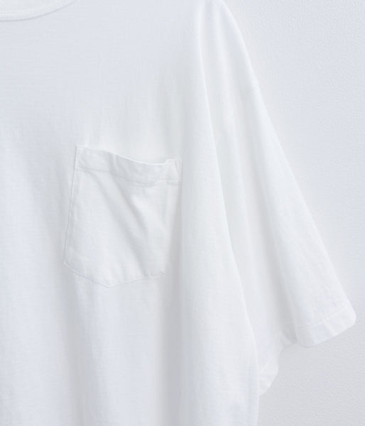 INTERIM/SEA ISLAND TOMPKINS LOOP JERSEY HYPER BIG BINDER NECK TUBE POCKET TEE (WHITE)