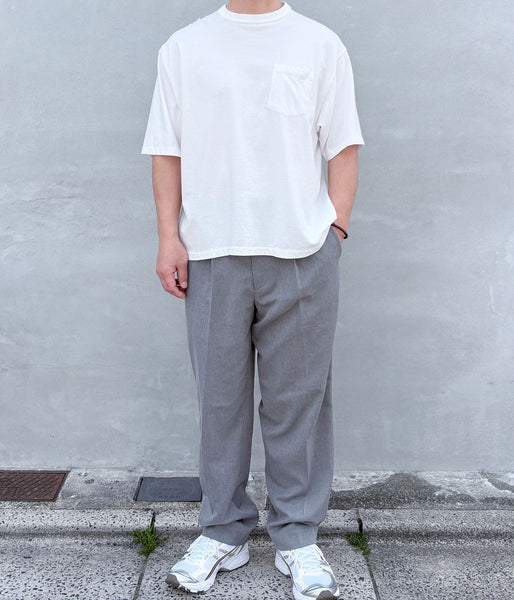 INTERIM/SEA ISLAND TOMPKINS LOOP JERSEY HYPER BIG BINDER NECK TUBE POCKET TEE (WHITE)