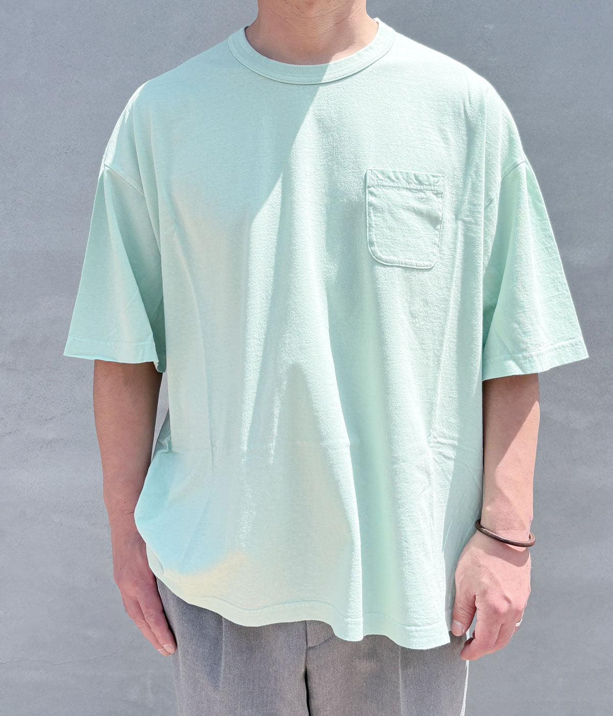 visvim/MONDO TEE S/S DMGD (L.T.GREEN)