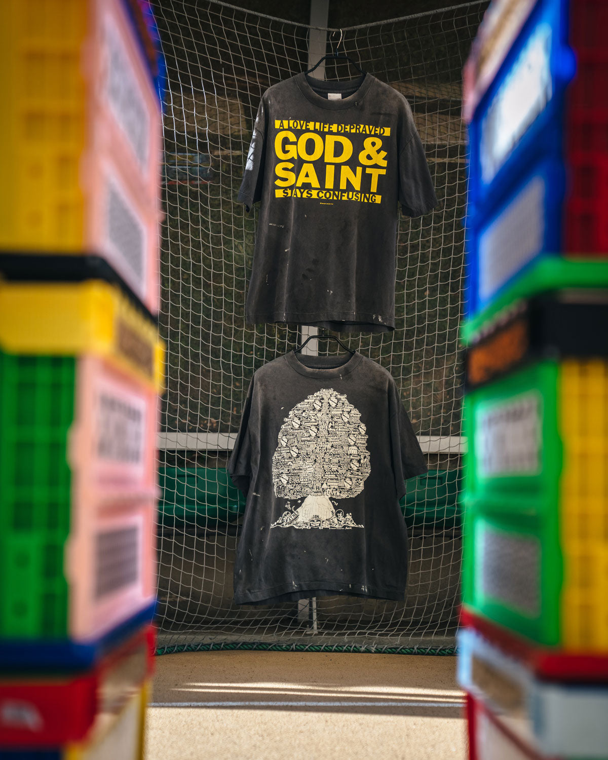 SAINT MICHAEL/SS T-SHIRT/TREE/BLK