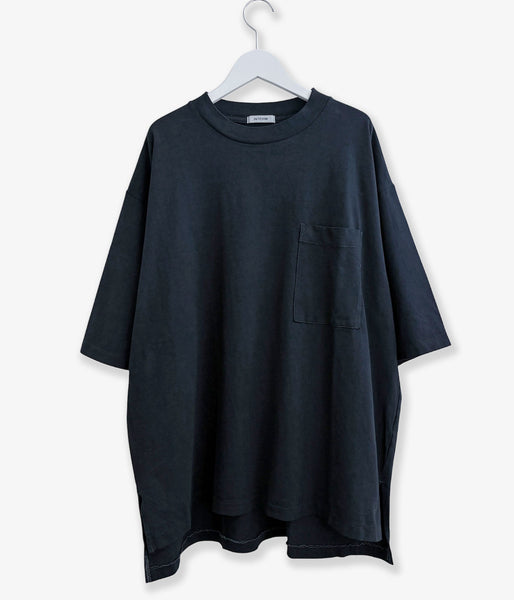 INTERIM/VINTAGE FADE BLACK  HYPER BIG POCKET T-SHIRT (SULFUR)