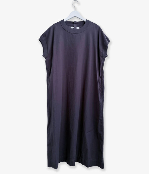 MHL./GARMENT DYED COTTON POPLIN DRESS (DARK CHARCOAL)