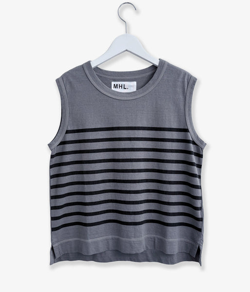 MHL./BELGIAN LINEN COTTON JERSEY TOP WOMENS NS (CHARCOAL)