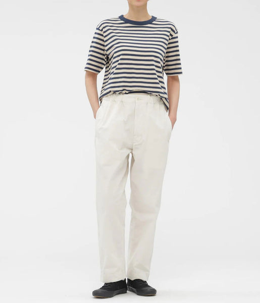 MHL./COTTON LINEN STRIPE JERSEY TOP SS WOMENS (MID BLUE)