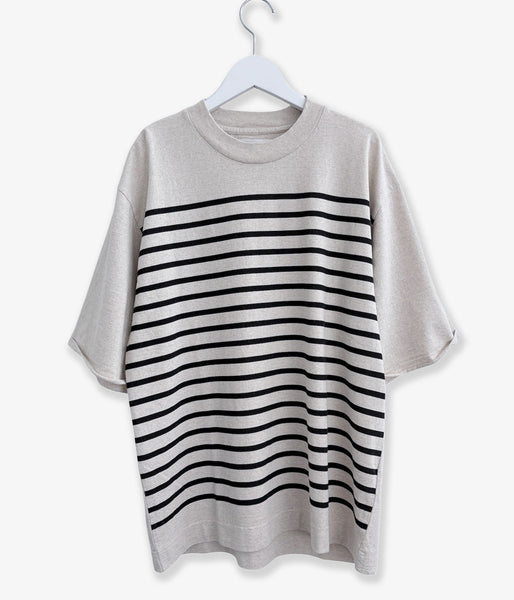 MHL./BELGIAN LINEN COTTON JERSEY TOP SS (NATURAL)