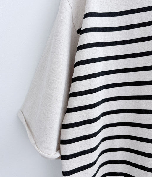 MHL./BELGIAN LINEN COTTON JERSEY TOP SS (NATURAL)