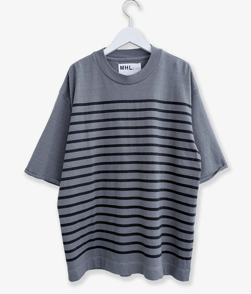 MHL./BELGIAN LINEN COTTON JERSEY TOP SS (CHARCOAL)