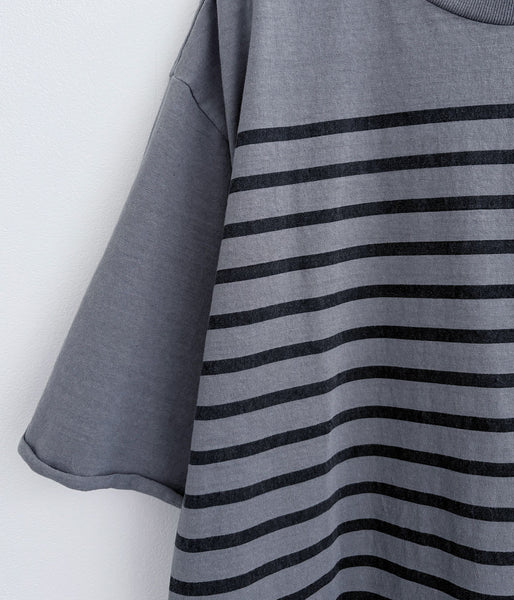 MHL./BELGIAN LINEN COTTON JERSEY TOP SS (CHARCOAL)