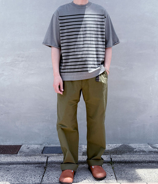 MHL./BELGIAN LINEN COTTON JERSEY TOP SS (CHARCOAL)