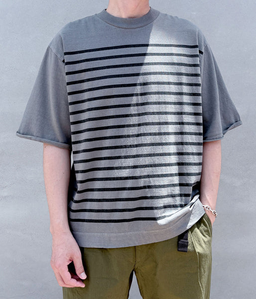 MHL./BELGIAN LINEN COTTON JERSEY TOP SS (CHARCOAL)
