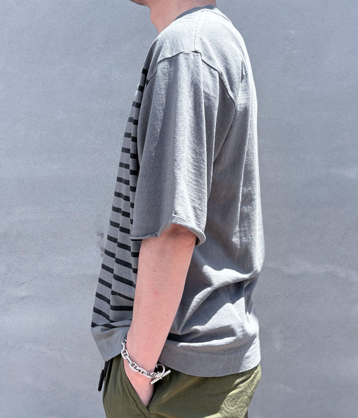 MHL./BELGIAN LINEN COTTON JERSEY TOP SS (CHARCOAL)