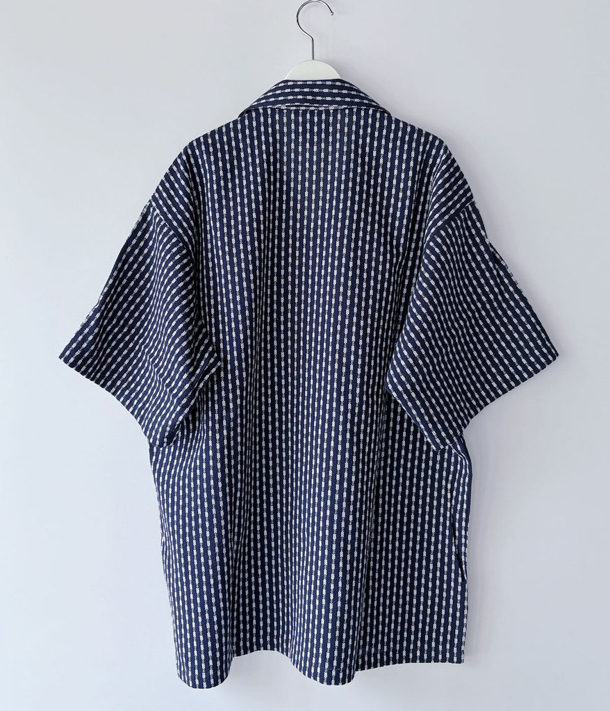 DESCENDANT/PIER OPEN COLLAR TEXTILE SS SHIRT (NAVY)