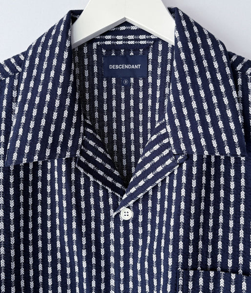 DESCENDANT/PIER OPEN COLLAR TEXTILE SS SHIRT (NAVY)