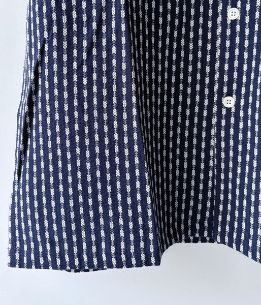 DESCENDANT/PIER OPEN COLLAR TEXTILE SS SHIRT (NAVY)