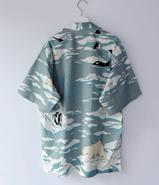 DESCENDANT/EDGD OPEN COLLAR TEXTILE SS SHIRT (GRAY)
