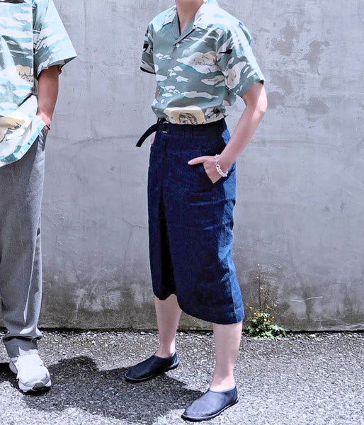 DESCENDANT/EDGD OPEN COLLAR TEXTILE SS SHIRT (GRAY)
