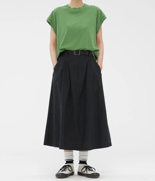 MHL./FADED ROUGH COTTON JERSEY TOP WOMENS (GREEN)
