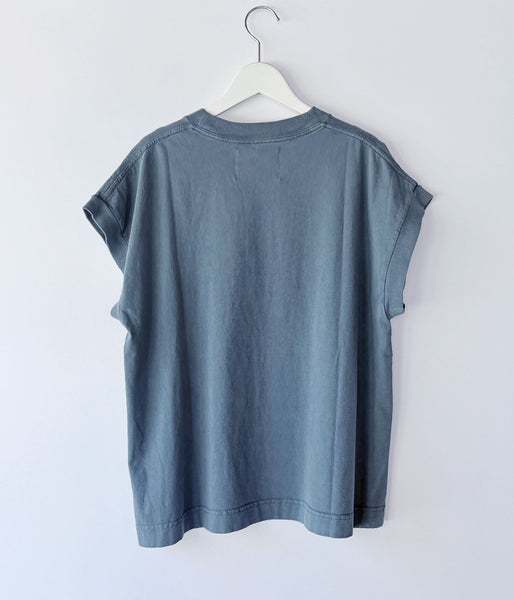 MHL./FADED ROUGH COTTON JERSEY TOP WOMENS (MID GREY)