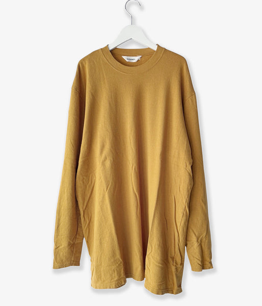 DIGAWEL/L/S T-shirt (Garment dye) (MUSTARD)
