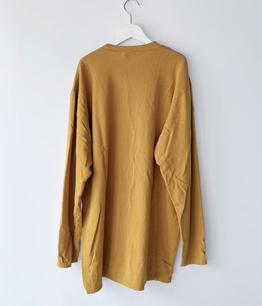 DIGAWEL/L/S T-shirt (Garment dye) (MUSTARD)