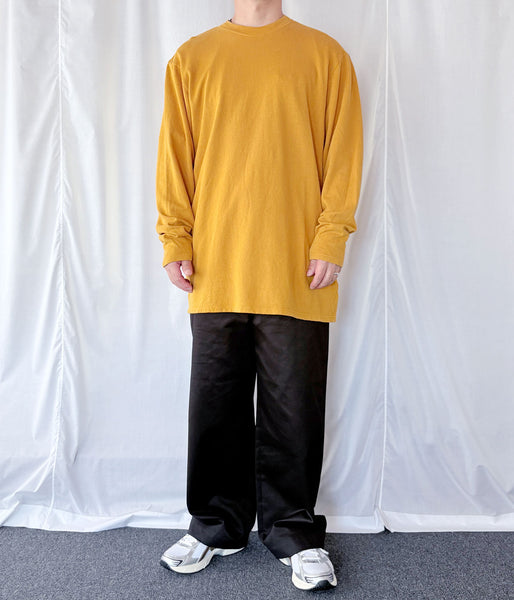 DIGAWEL/L/S T-shirt (Garment dye) (MUSTARD)
