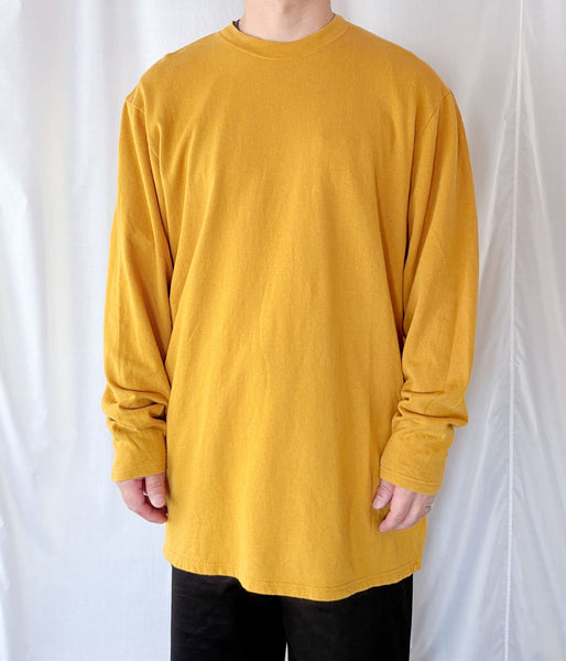 DIGAWEL/L/S T-shirt (Garment dye) (MUSTARD)