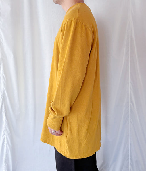 DIGAWEL/L/S T-shirt (Garment dye) (MUSTARD)