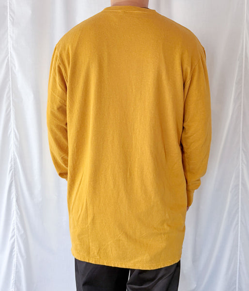 DIGAWEL/L/S T-shirt (Garment dye) (MUSTARD)