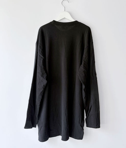 DIGAWEL/L/S T-shirt (Garment dye) (BLACK)