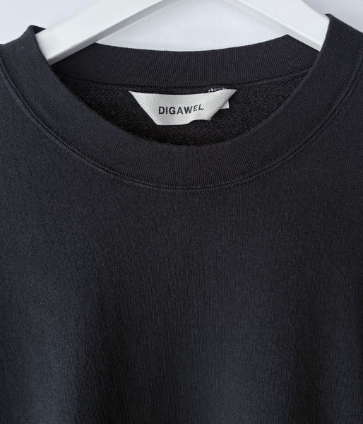 DIGAWEL/L/S T-shirt (Garment dye) (BLACK)