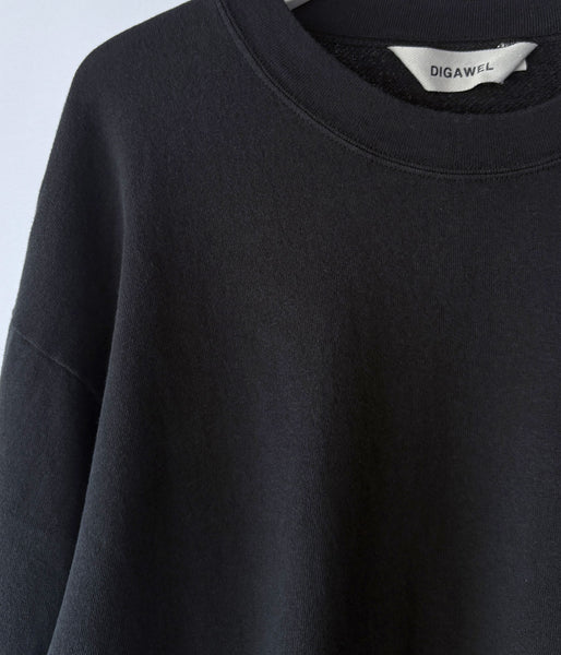 DIGAWEL/L/S T-shirt (Garment dye) (BLACK)