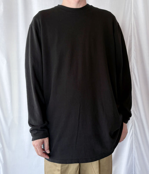DIGAWEL/L/S T-shirt (Garment dye) (BLACK)