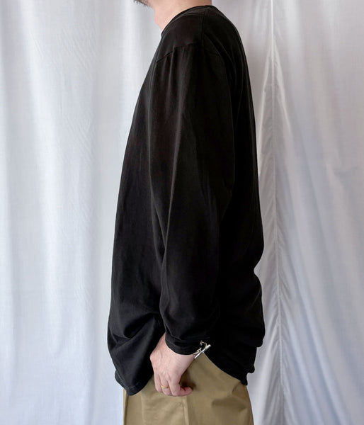 DIGAWEL/L/S T-shirt (Garment dye) (BLACK)