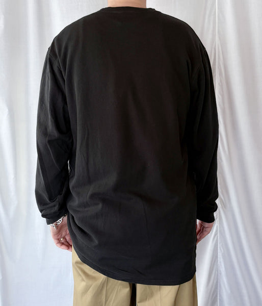 DIGAWEL/L/S T-shirt (Garment dye) (BLACK)