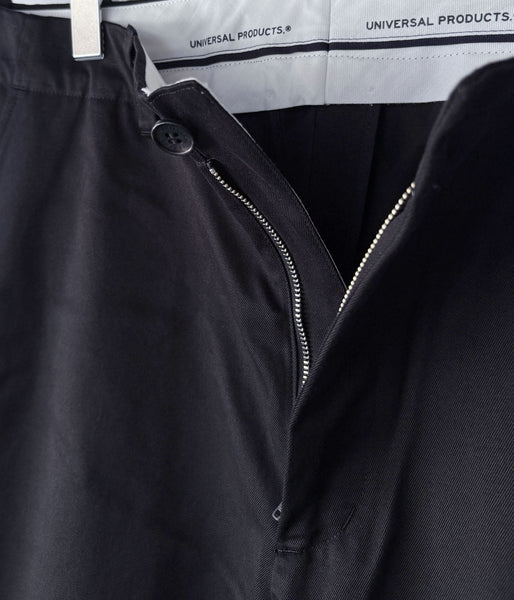 UNIVERSAL PRODUCTS./NO TUCK CHINO TROUSERS (BLACK)
